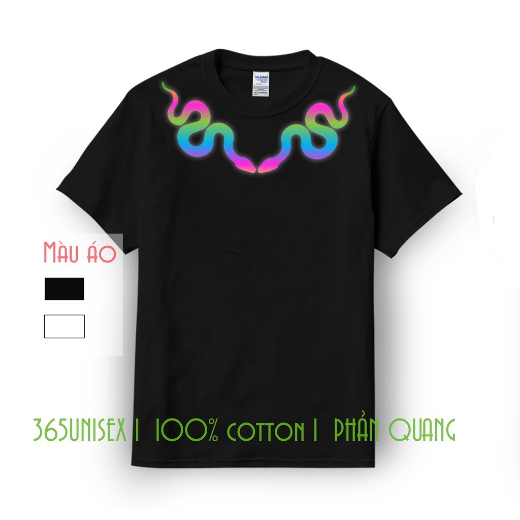 🌸 SIÊU PHẨM MỚI 🌸 Áo Thun Nam Nữ Tay Lỡ Phát Quang Hình Con Rắn Chất Cotton Cao Cấp H6R