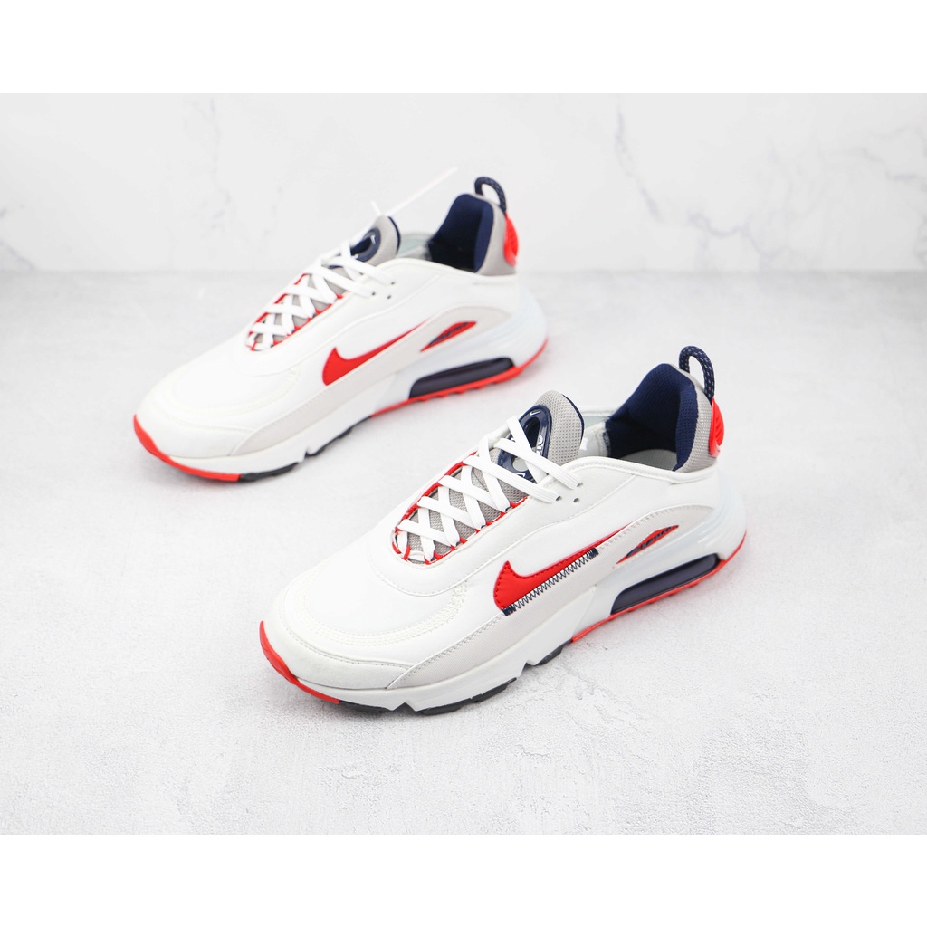 2023 New Hot Sale ✅Original✅ NK* Ar* MMaxss- 2090 White And Red Men's and Women's Running Shoes Breathable Trendy Sports Shoes 7708-100