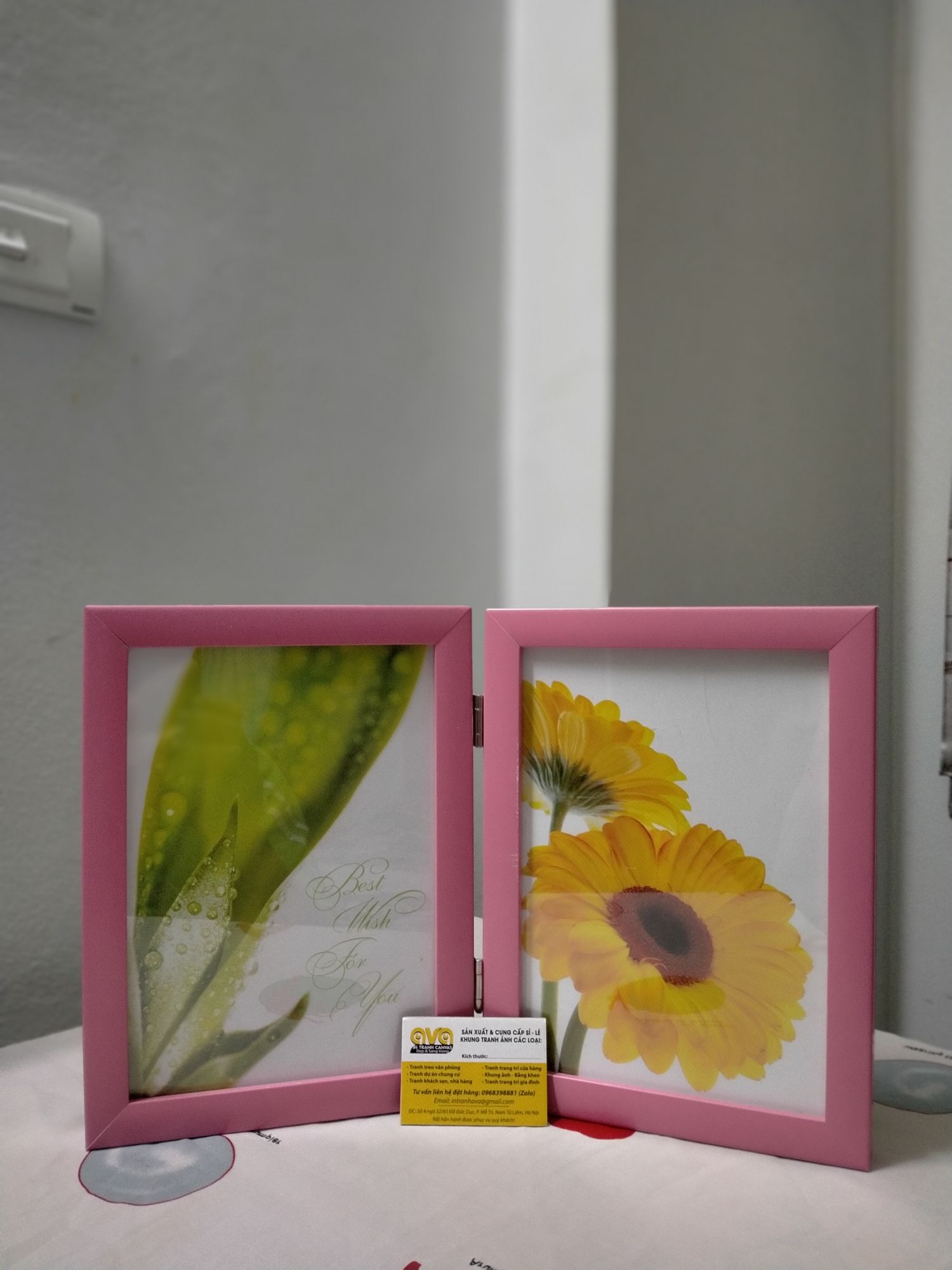 Khung ảnh đôi để bàn 15×21cm để ảnh cưới, ảnh gia đình, ảnh hoa trang trí