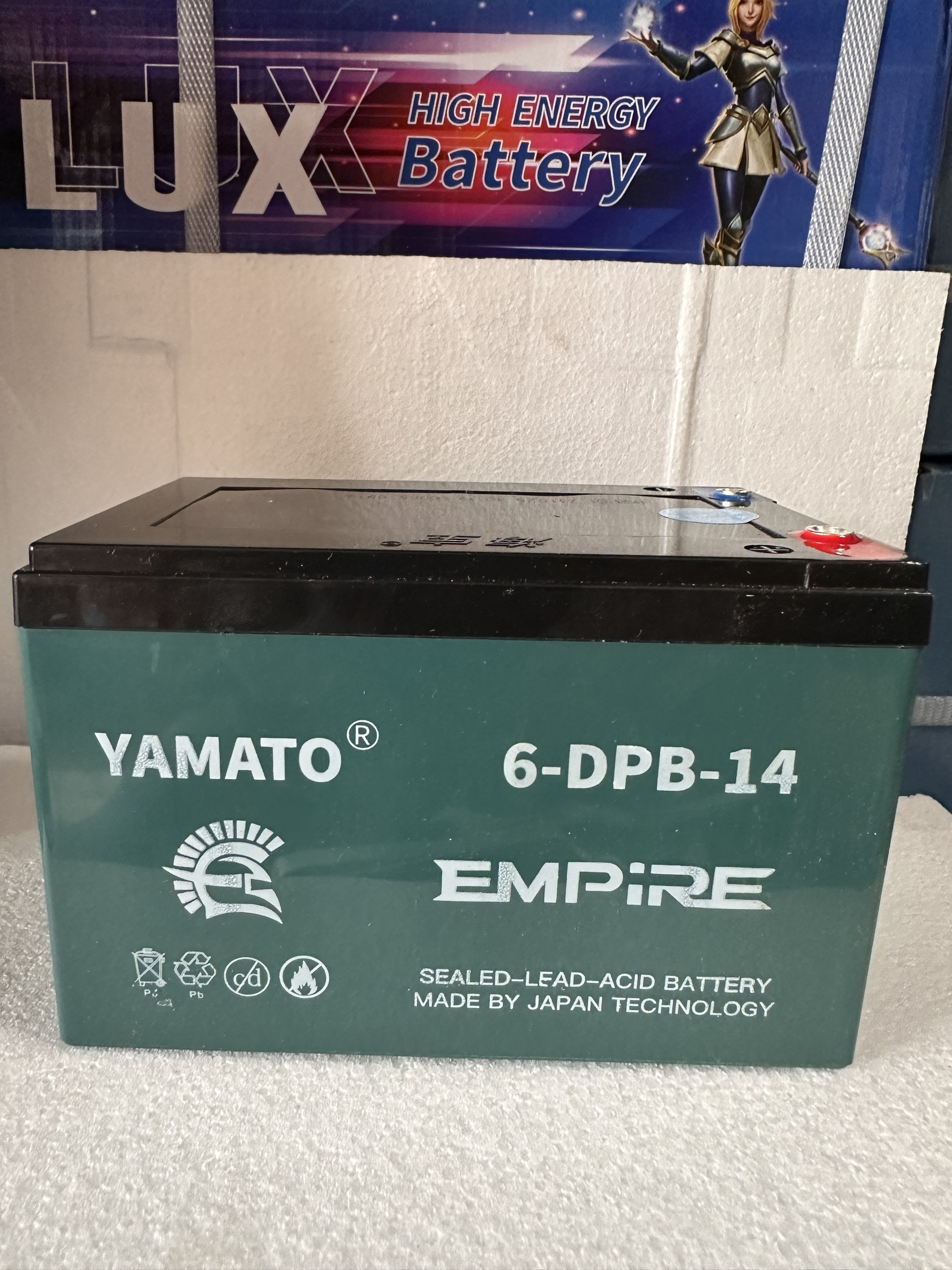 Ắc quy xe đạp điện 12V 14Ah Yamato 6-dzf-14 chính hãng bảo hành 12 tháng