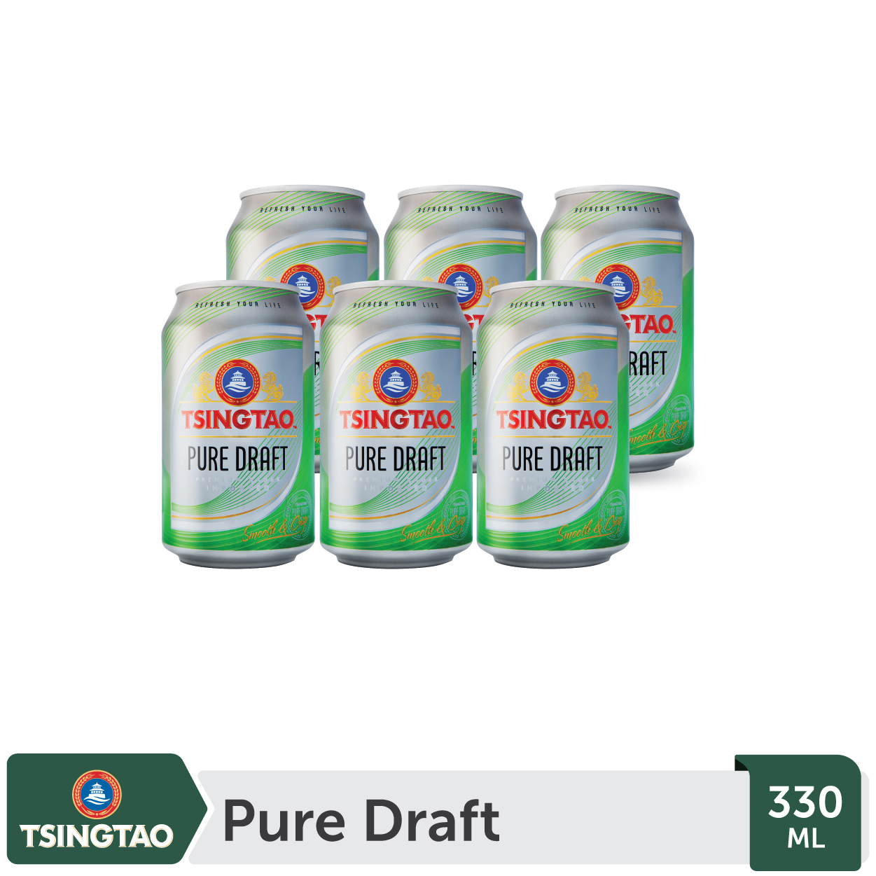 Bia Tsingtao Pure Draft - Lốc 6 lon