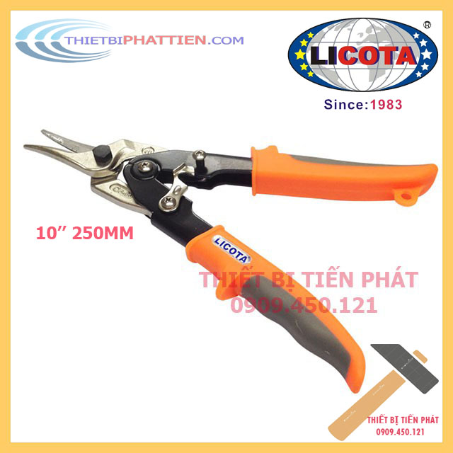 Kìm cắt, kéo cắt tôn 10'' cán cam thẳng licota cao cấp mã akd-30002