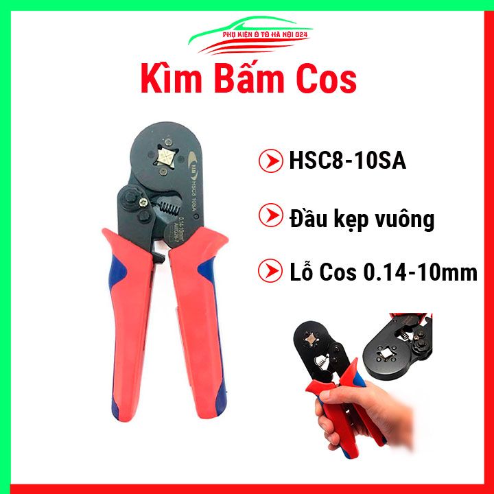 Kìm bấm cos hsc8-10sa lỗ cốt 0.14-10mm2 bấm dây điện nhanh chóng