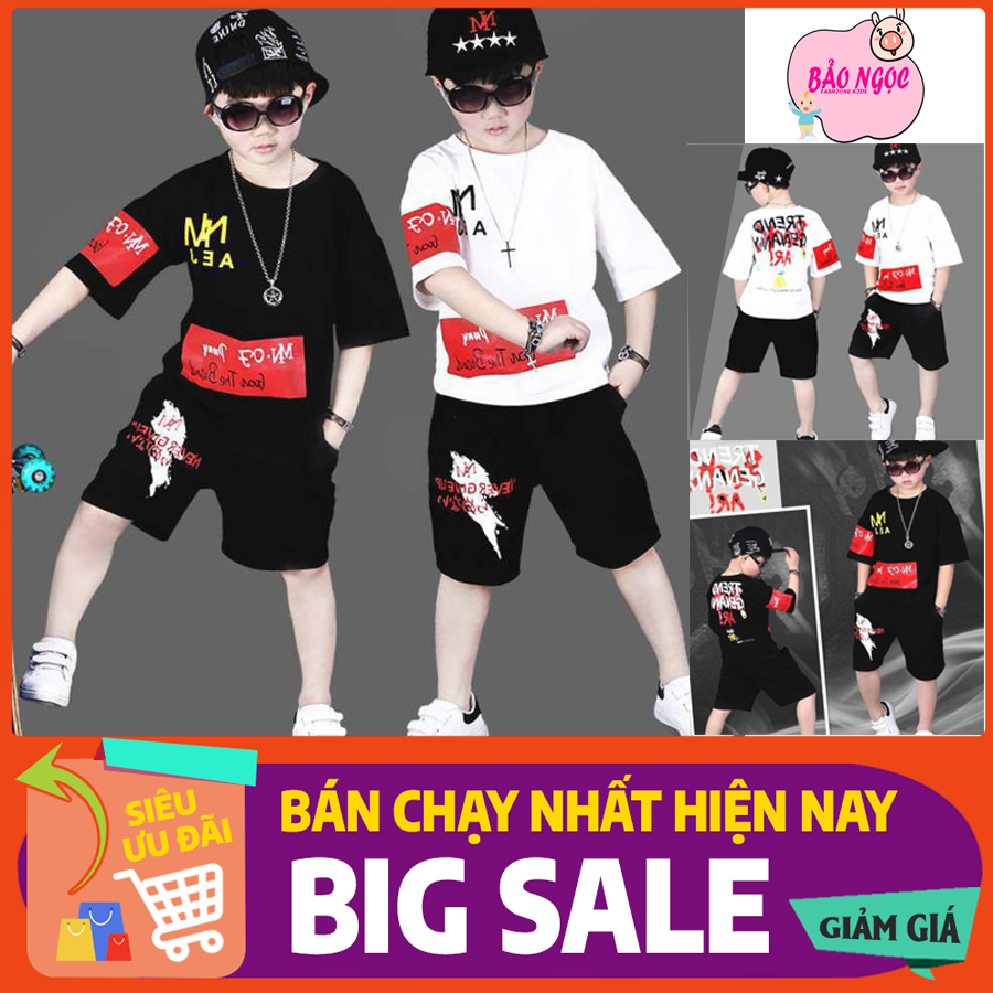 Quần Áo Trẻ Em, Bộ Quần Áo Kiểu Dáng HIPHOP Bé Trai Phong Cách, Chất Vải 100% Cotton Mềm Mịn, Thấm Hút Họa Tiết In Công Nghệ Cao 4 Lớp, Hàng VNSX MÃ S049