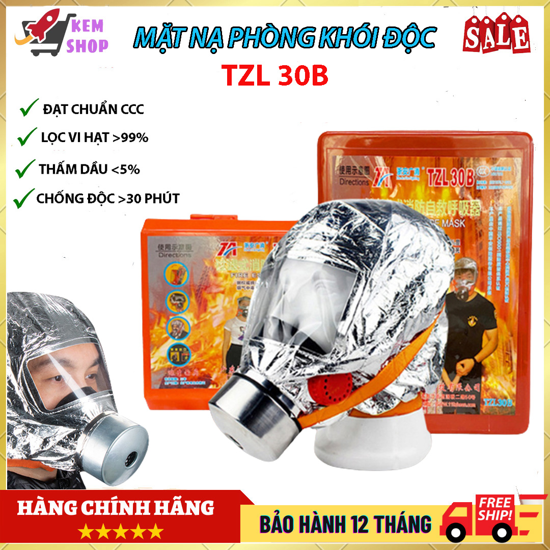 Mặt nạ phòng khói độc, khí độc và thoát hiểm, Mặt nạ thoát hiểm đám cháy, Mặt nạ chùm đầu chống khói thoát hiểm đám cháy cho gia đình, văn phòng, quán karaoke, toà nhà chung cư