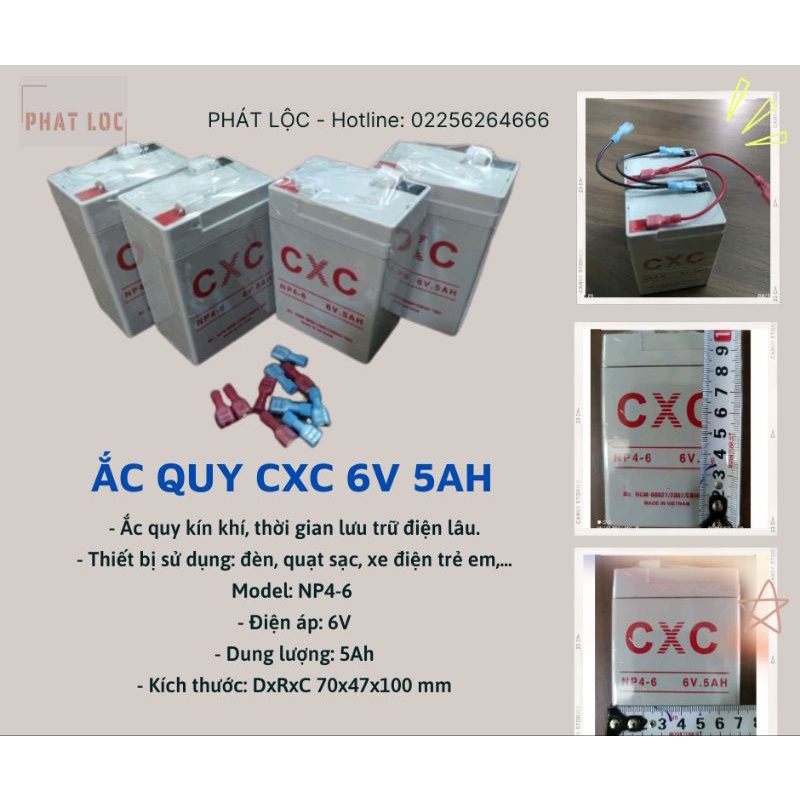 Ắc quy 6V 5Ah - Chuyên dùng cho đèn, quạt sạc. Bảo hành đổi mới 6 tháng.