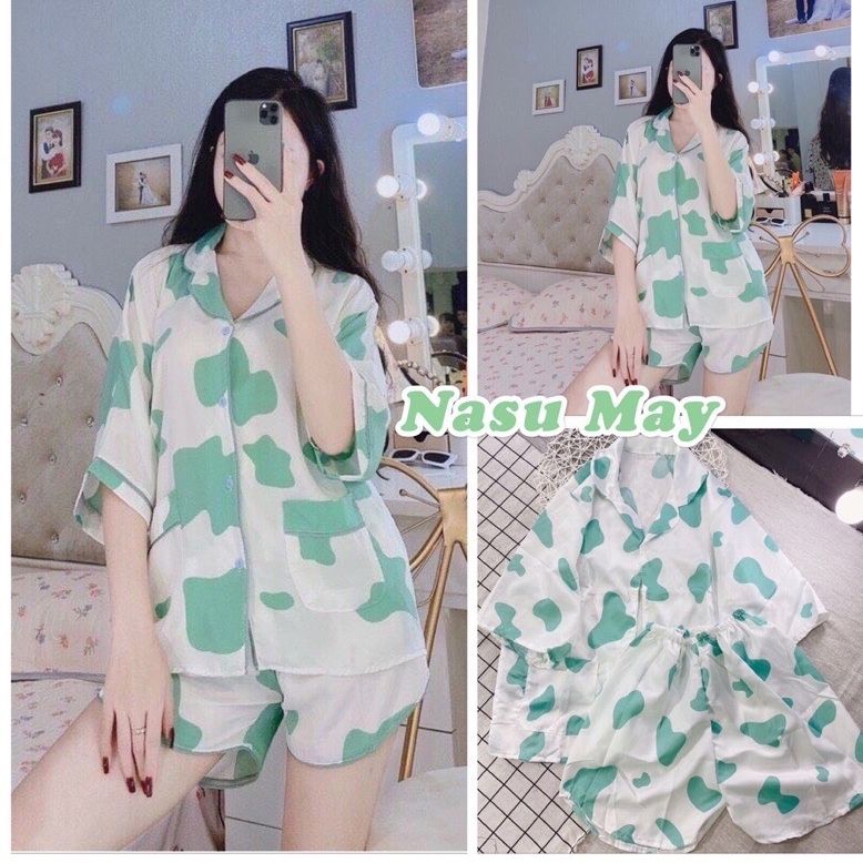 [ SỐC NGẤT NGƯỜI ] Set Bộ Ngủ Pijama Bò Sữa Xanh Cực Cute Hot Của Năm AK189