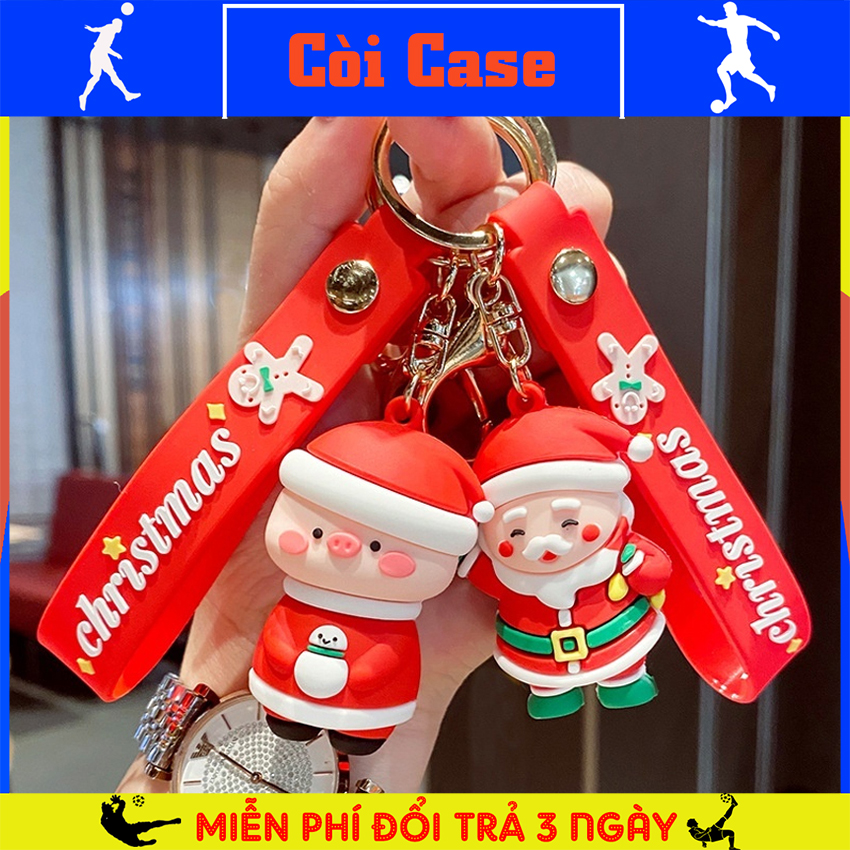 Móc khóa cute hình ông già noel, móc khóa giáng sinh, móc khóa noel - coi case
