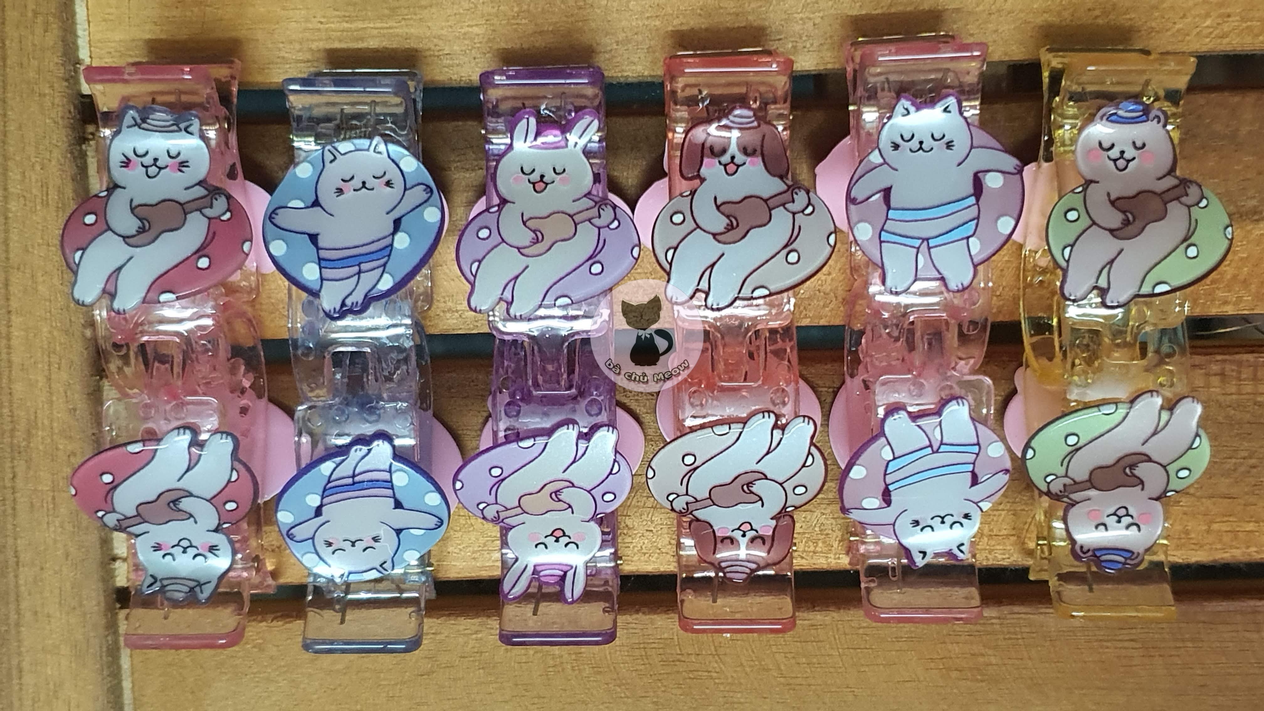 Kẹp Tóc Càng Cua 3 Răng In Hình Siêu Cute