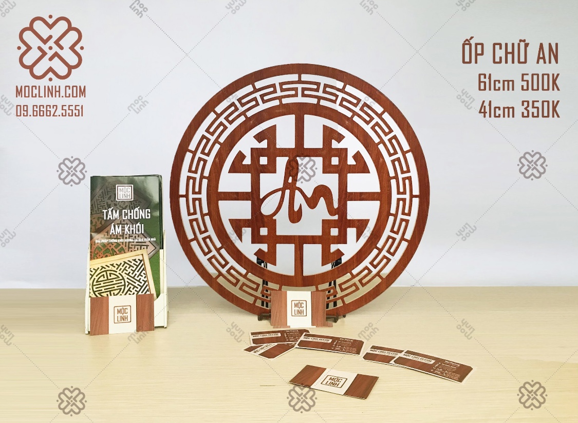 [Chữ An 40cm] Tấm ốp gỗ bàn thờ chính hãng Mộc Linh