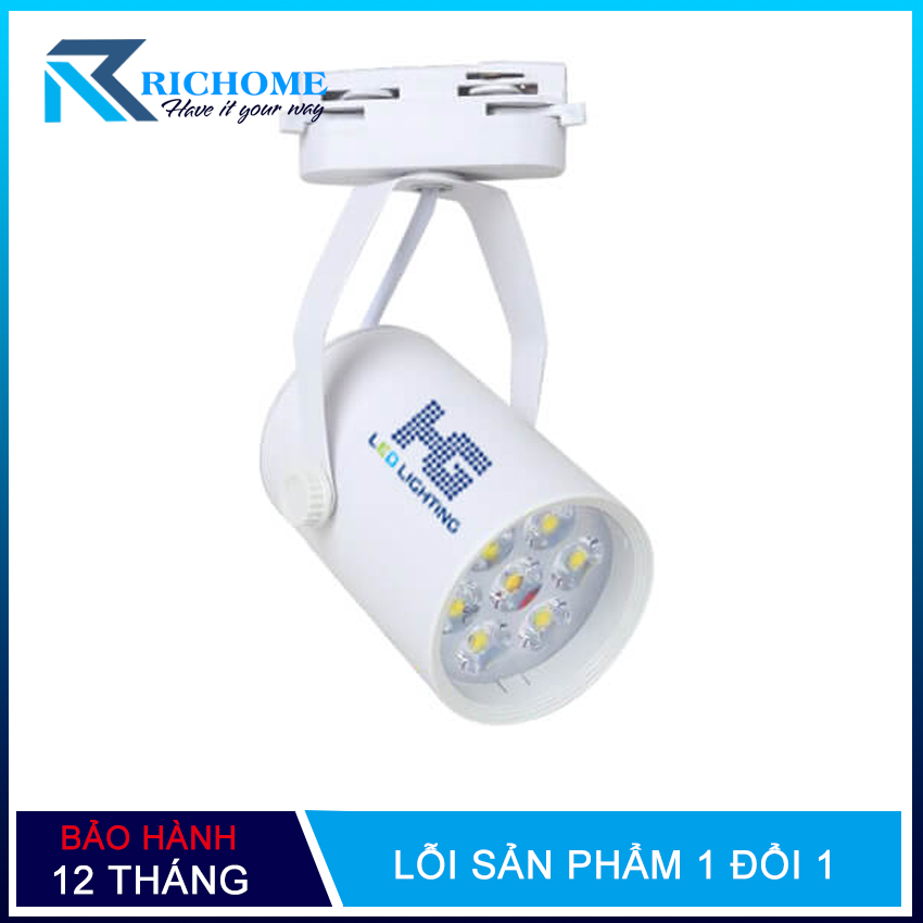 Đèn led rọi thanh ray 7w vỏ trắng ánh sáng trắng hoặc vàng