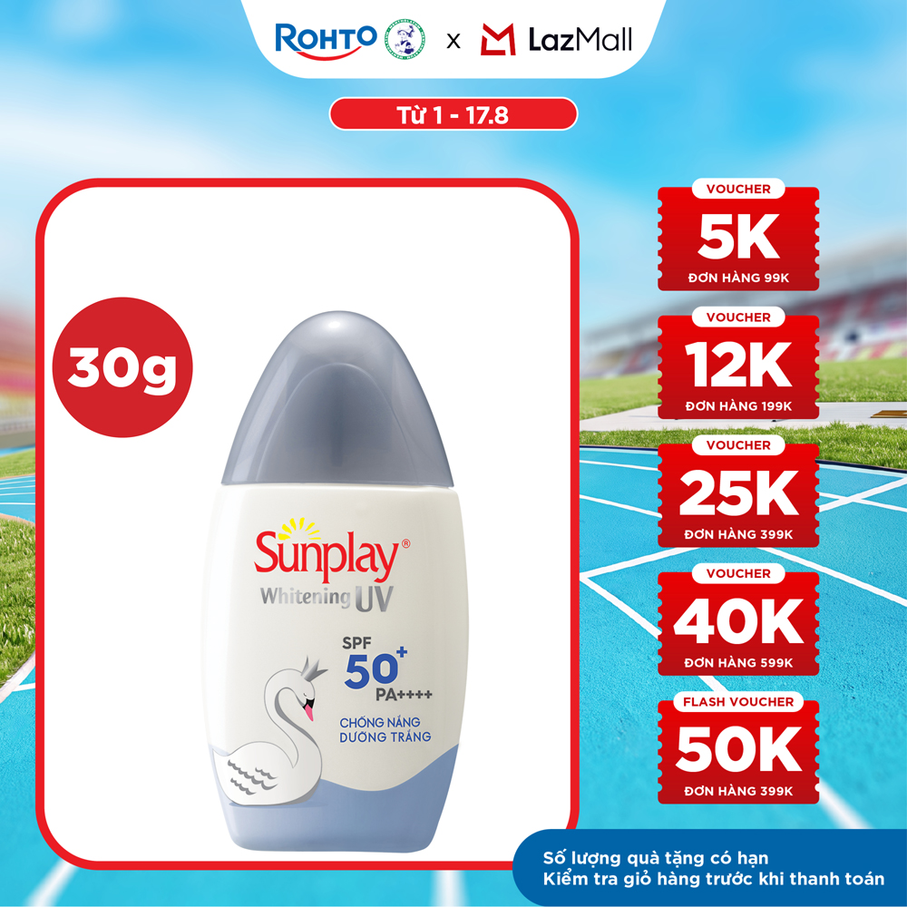 Kem chống nắng Sunplay dưỡng trắng da, dạng sữa Sunplay Whitening UV SPF 50, PA++++ 30g