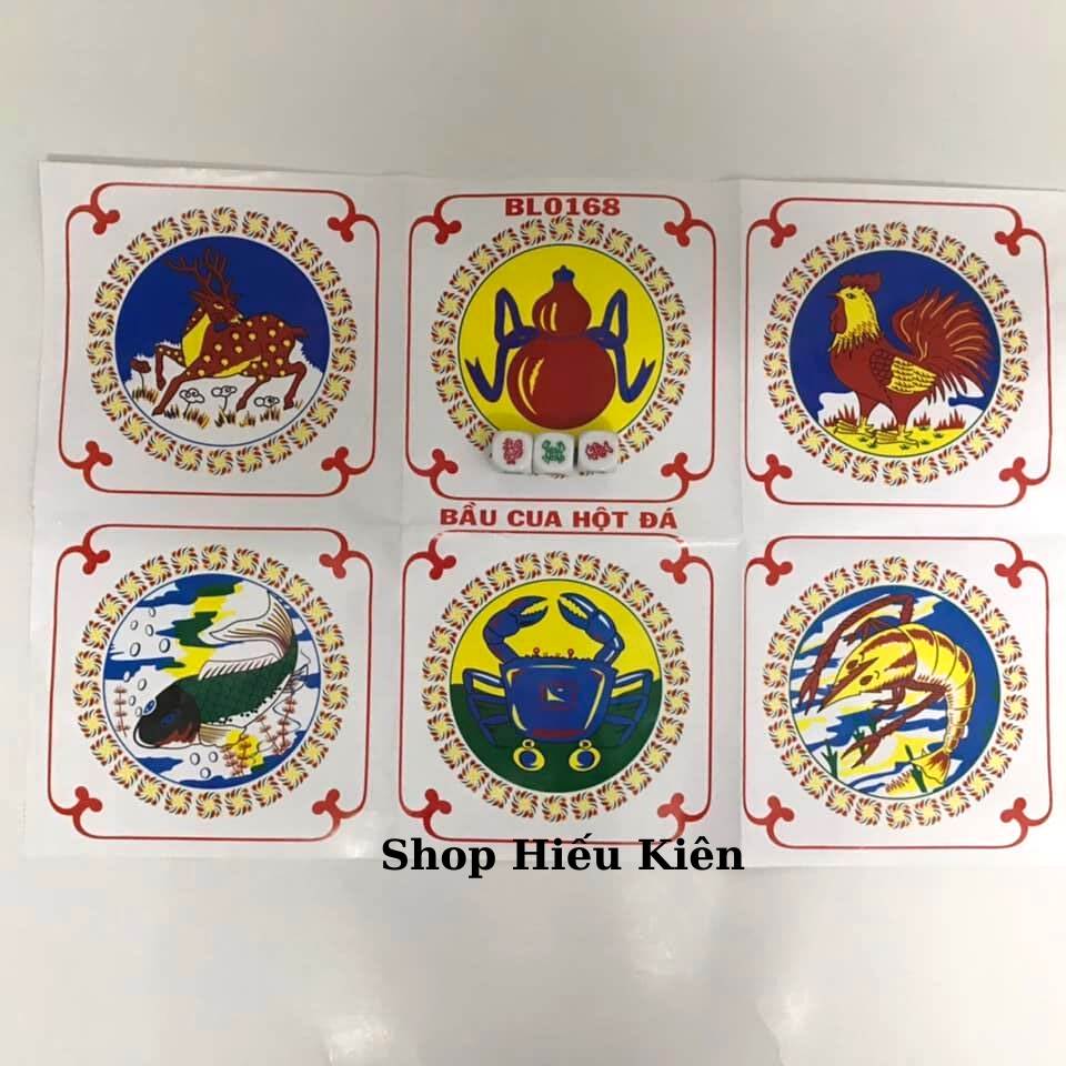 Bầu cua tôm cá cọp hột to bằng nhựa cao cấp đẹp - Bầu cua BL0168 - Bầu cua hột đá