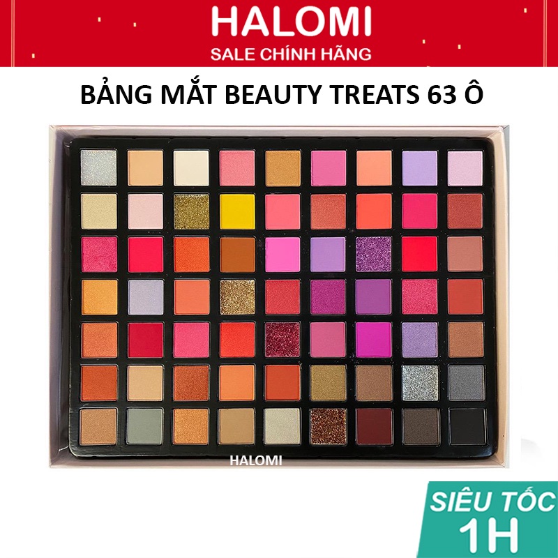 Bảng phấn mắt Beauty Treats 63 ô đa dạng màu cho các makeup sử dụng bám lì lâu trôi