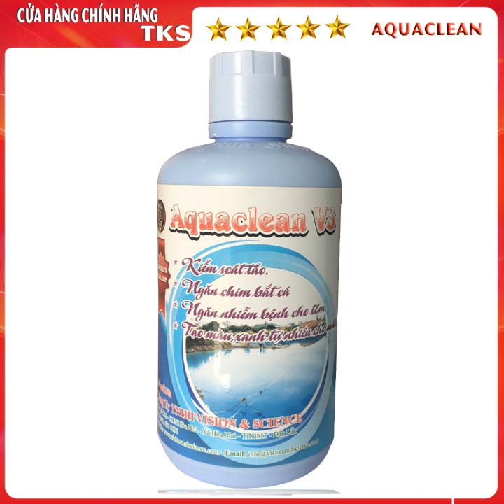 AQUACLEAN: Men Xử Lý Tảo, Tạo Màu Xanh Của Nước - Chai 1 Lít