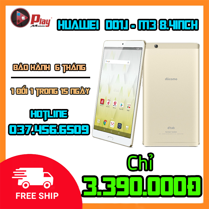 Máy tính bảng Huawei Dtab D01J WF + 4G - Nghe gọi như ĐT - Zin 100% - Tặng sạc cáp