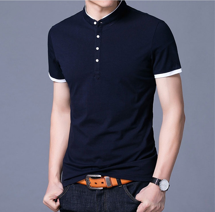 Áo thun nam cổ trụ thời trang phong cách hàn quốc bonado ab10