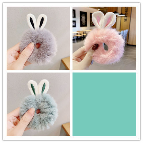 Cột tóc cục bông tai thỏ dễ thương - Cột tóc phong cách Hàn Quốc - Selenshop
