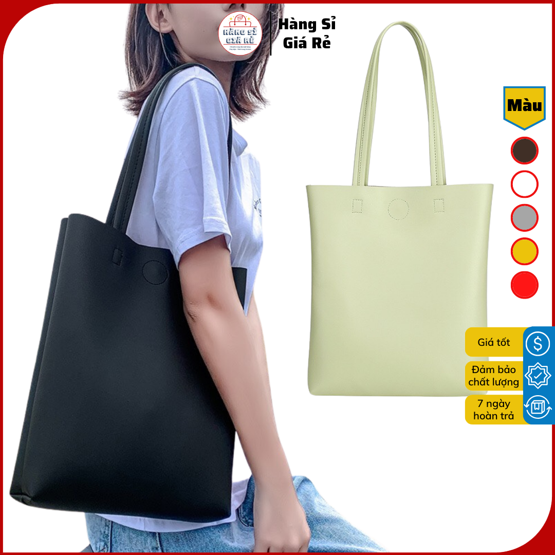 ❤️ GIÁ SỈ ❤️ Túi xách công sở nữ loại TOTE DA đeo vai kẹp nách ĐỰNG VỪA A4 laptop, túi đeo vai màu đen kem xanh nâu có ngăn đựng tiện dụng 01