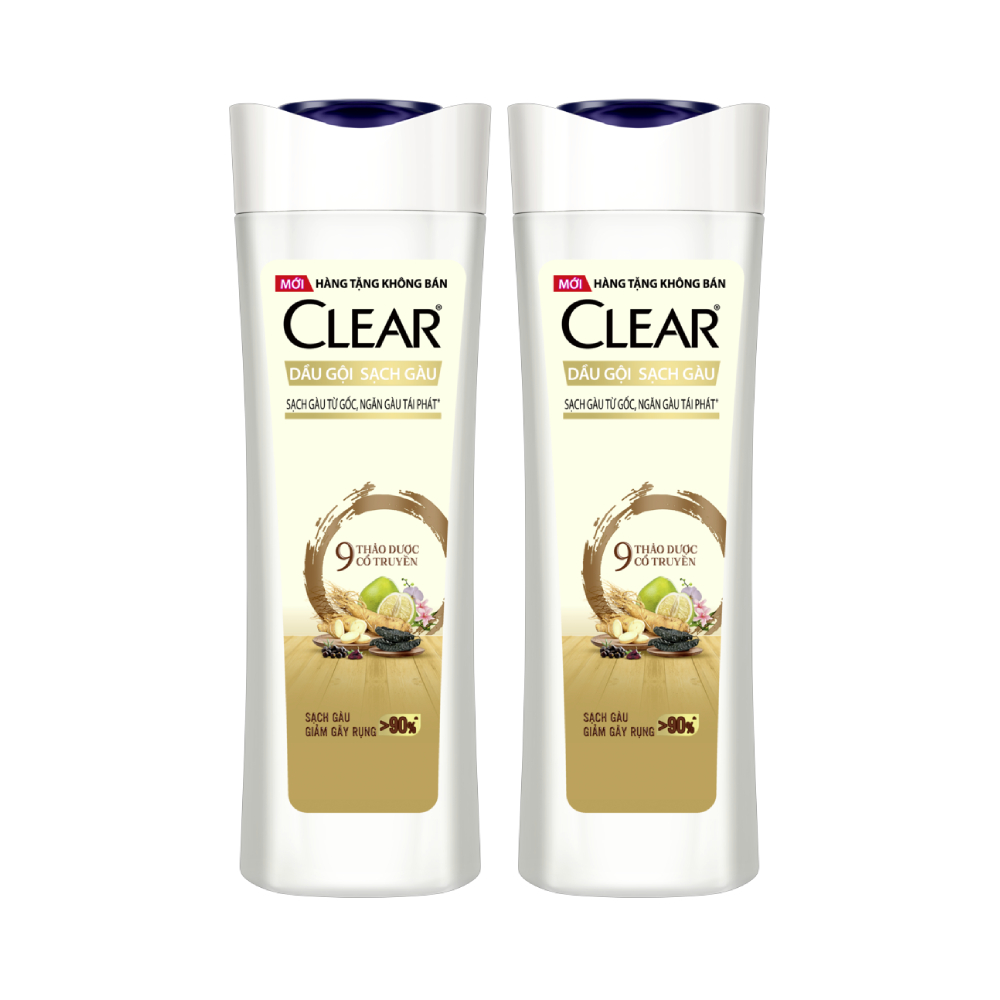 Combo 2 Dầu gội Clear 9 loại thảo dược mới 70g