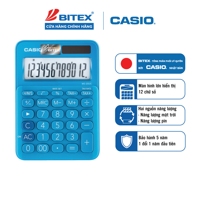 Máy tính CASIO MS-20UC NHIỀU MÀU
