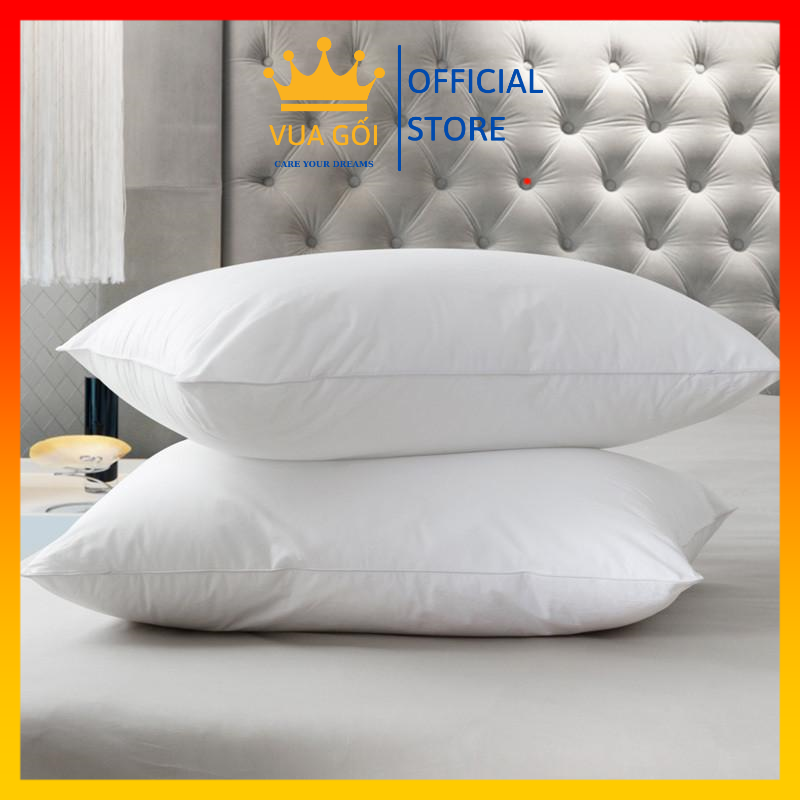 Ruột gối nằm bông gòn ép hơi cao cấp 50x70 cm vua gối standard pillow êm ái kháng khuẩn ngủ ngon - 01 cặp