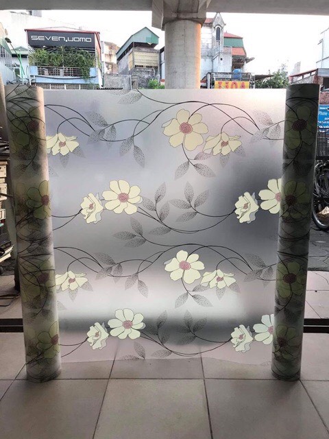3m dài khổ 90cm decal dán kính hoa dây vàng