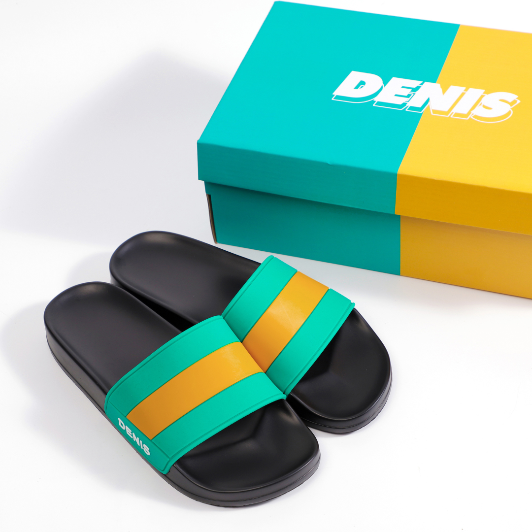 Dép quai ngang Denis Unisex Slipper Quai Xanh Cam Fullbox SP02