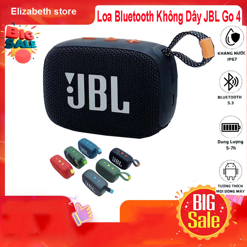 Loa Bluetooth JBL Go 4 , Nhỏ Gọn, Tiện Lợi , Thiết Kế Cực Đẹp,Âm Thanh Hay.Chơi Nhạc 5H - Bluetooth 5.1,Bảo hành 12 tháng.