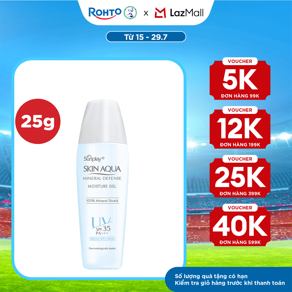 Kem chống nắng vật lý Skin Aqua dưỡng ẩm, dạng gel dùng hàng ngày Sunplay Skin Aqua Mineral Defense Moisture Gel SPF50+ PA++++ 25g
