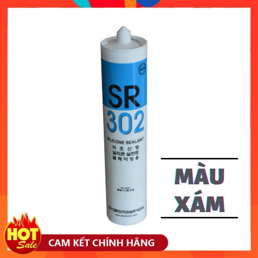 Keo silicone sr302 hàn quốc - màu xám - keo silicon dán kính - dán bê tông dán nhôm