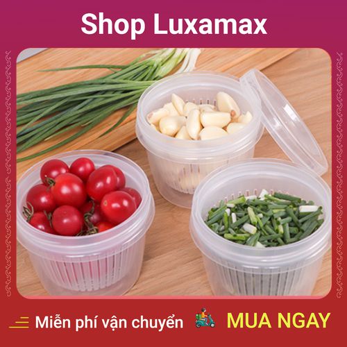 Hộp Nhựa Có Khay bảo quản Hành Lá Củ Quả NC001 DTK29592443 - Shop LuxaMax - Plastic box with Renchard Preservation Tray NC001