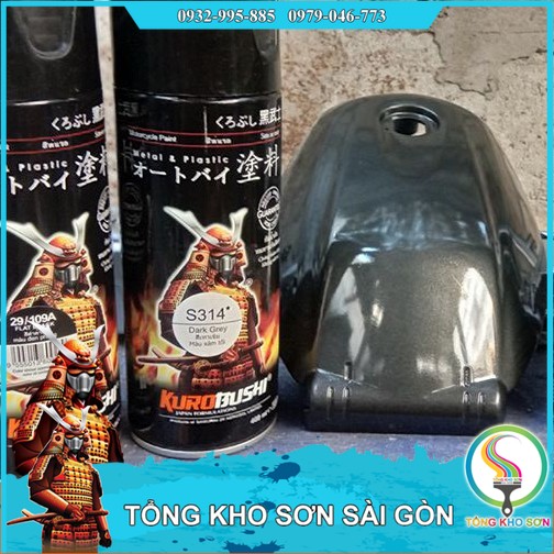 Chai xịt sơn màu xám đậm s314 samurai paint kho sơn sài gòn