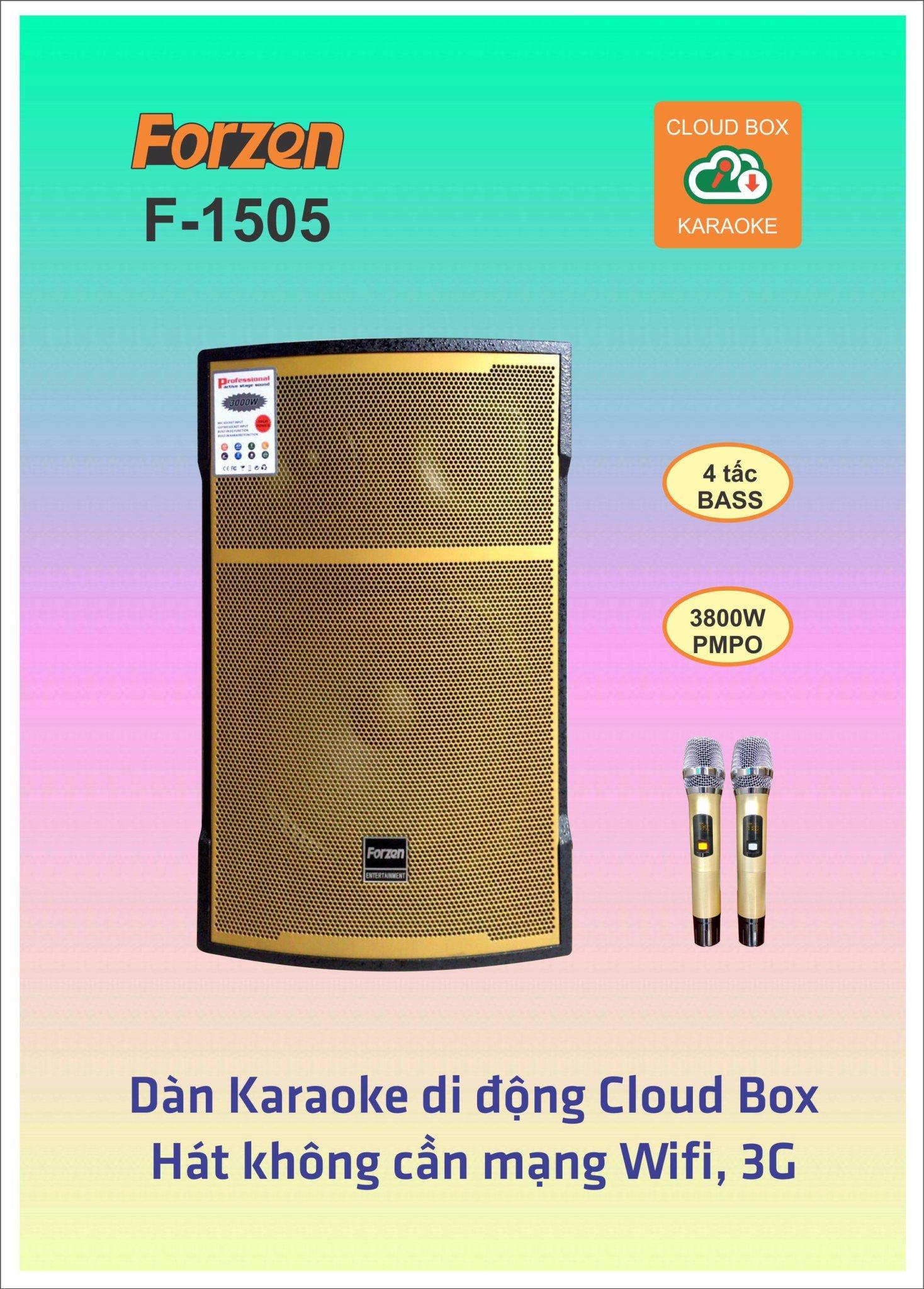 Loa kéo di động forzen f1505 thùng gỗ 4 tấc hát karaoke không cần mạng wifi 3g - loa kéo forzen f-1505