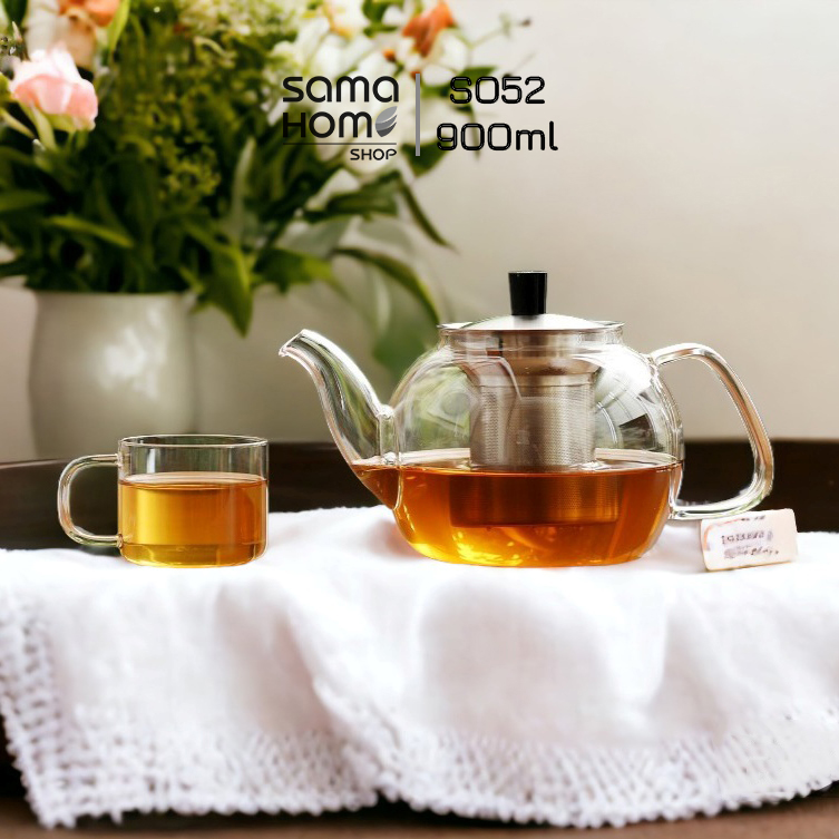 Bình lọc trà thủy tinh lõi inox Samadoyo S052 900ML