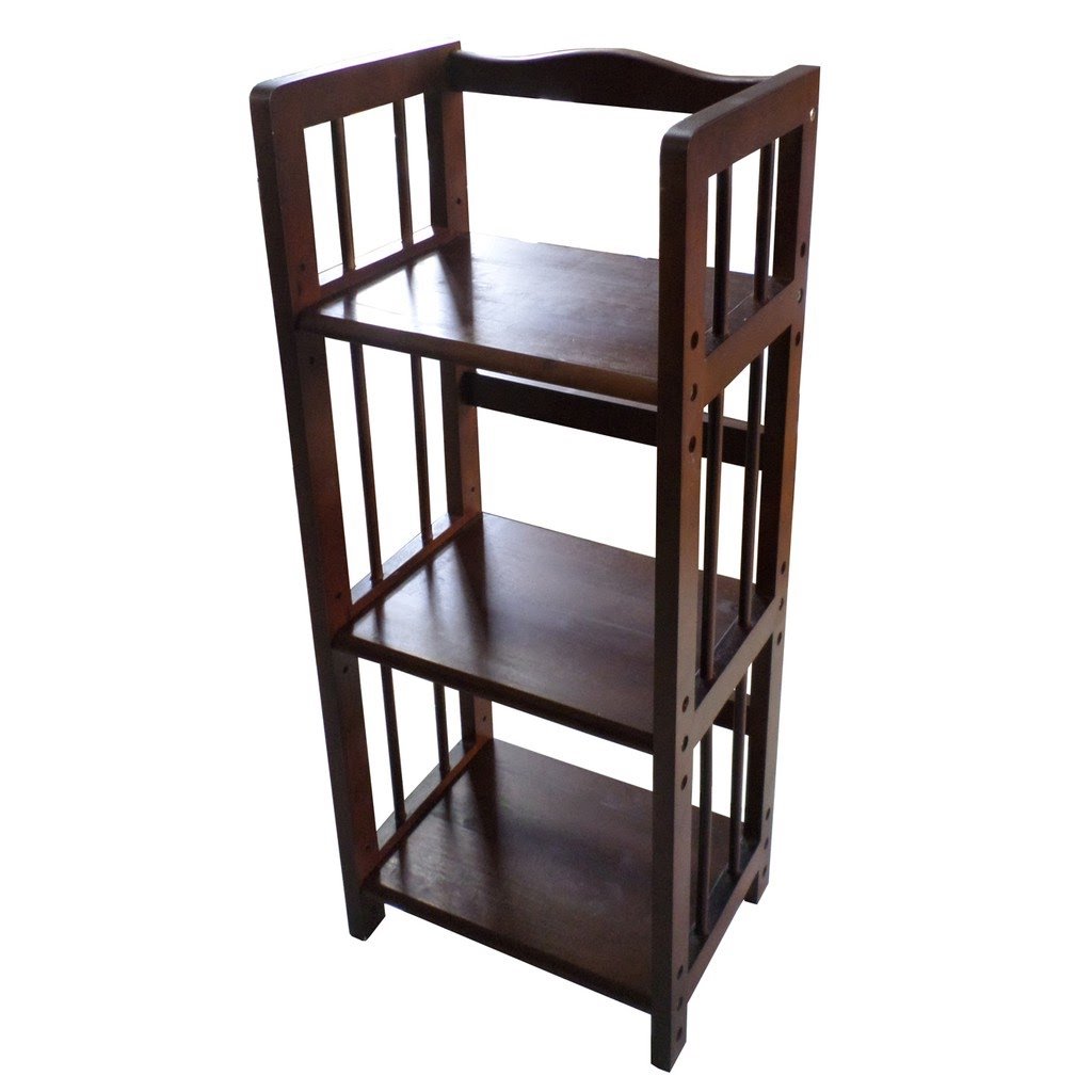 [HCM]KỆ SÁCH GỖ 40CM - 3 TẦNG NÂU