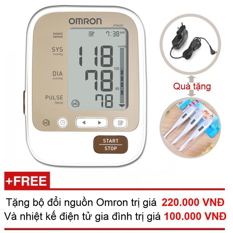 Máy đo huyết áp omron jpn600 + tặng bộ đổi nguồn và nhiệt kế điện tử gia đình