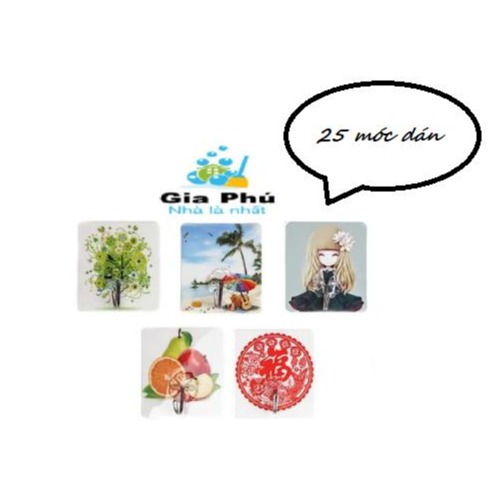 Combo 25 Móc dán tường 3D siêu chắc chắn chịu lực Gia Phú