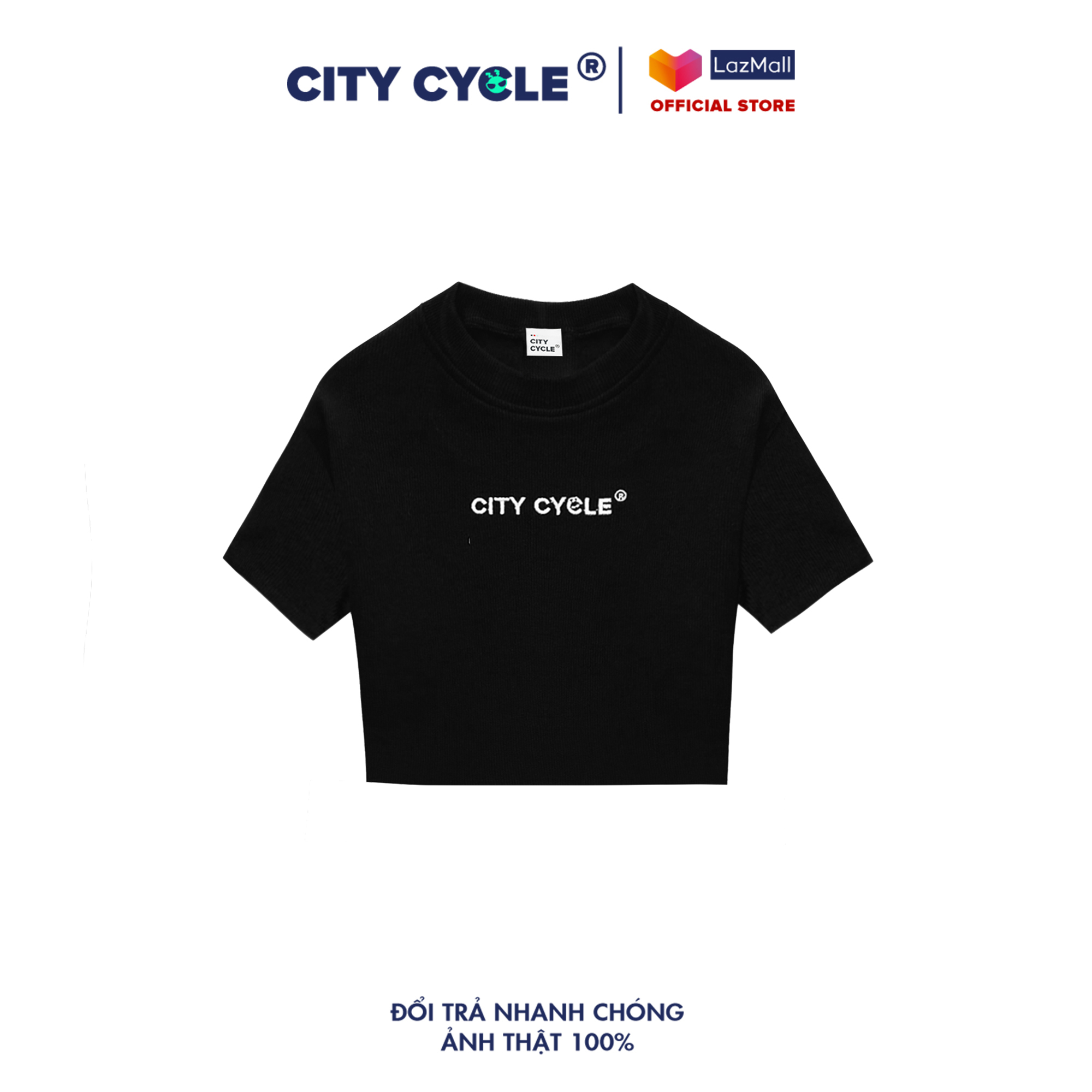 Áo croptop local brand ngắn tay thêu tên thương hiệu City Cycle form rộng