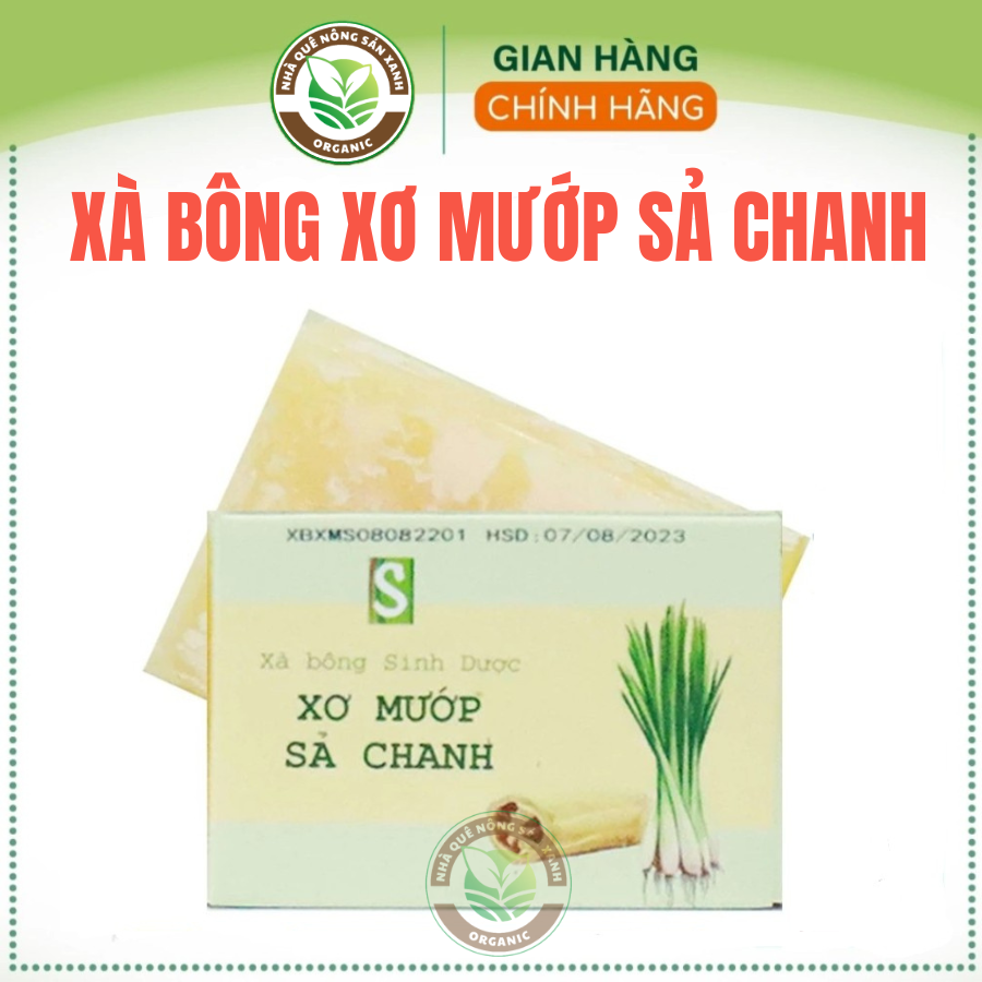 Xà bông xơ mướp sả chanh - bạc hà htx sinh dược- sạch, thơm, sáng da, tươi mát