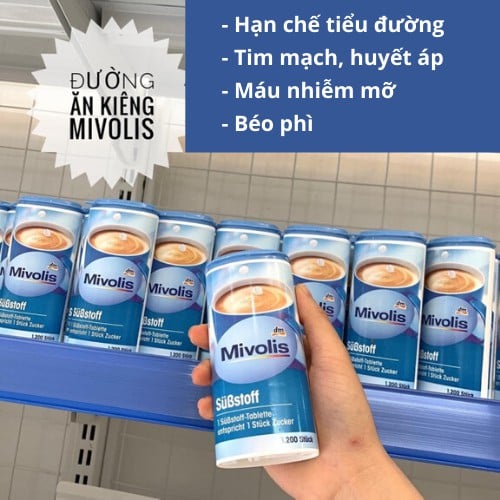 Đường ăn kiêng Mivolis Đức 1200 viên