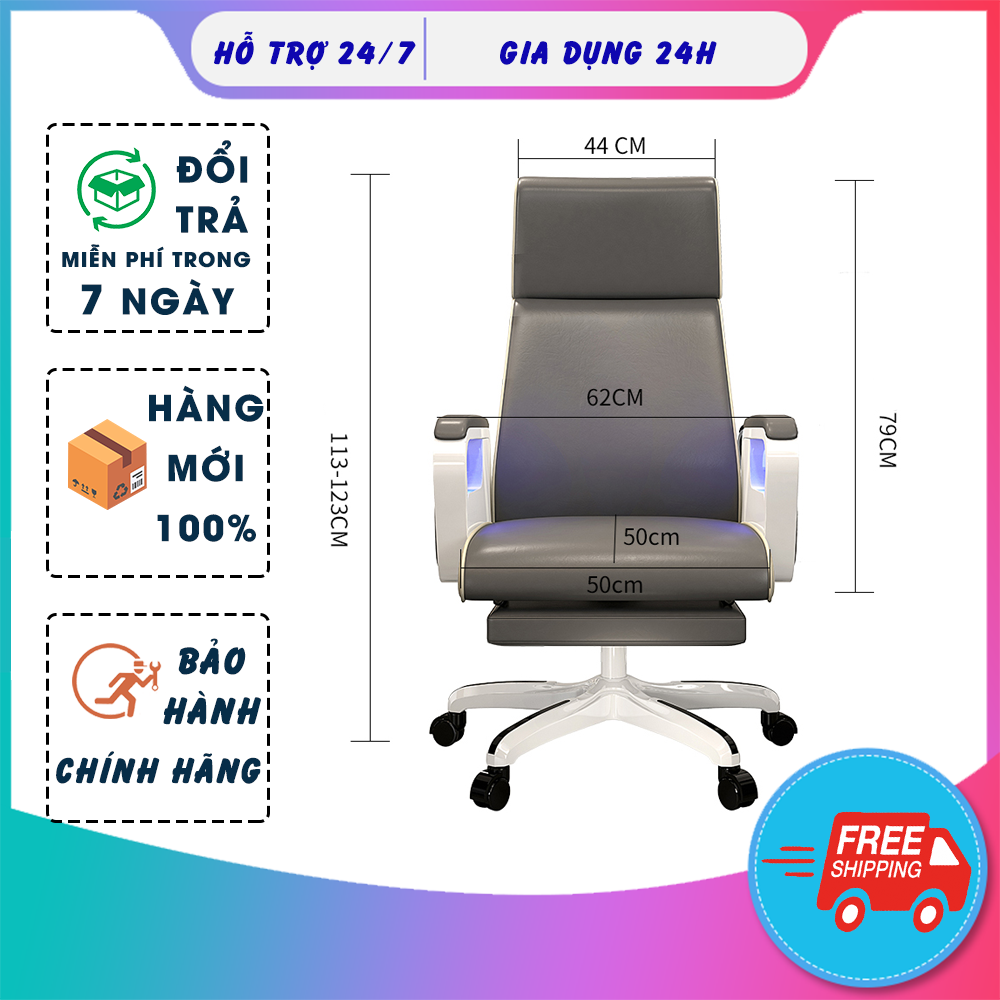 [ẢNH THẬT MÔ TẢ] Ghế máy tính, ghế ngồi chơi game, ghế tựa văn phòng, ghế sếp thoải mái có kèm theo đèn led và loa bluetooth + gác chân cao cấp và thoải mái cho người ngồi