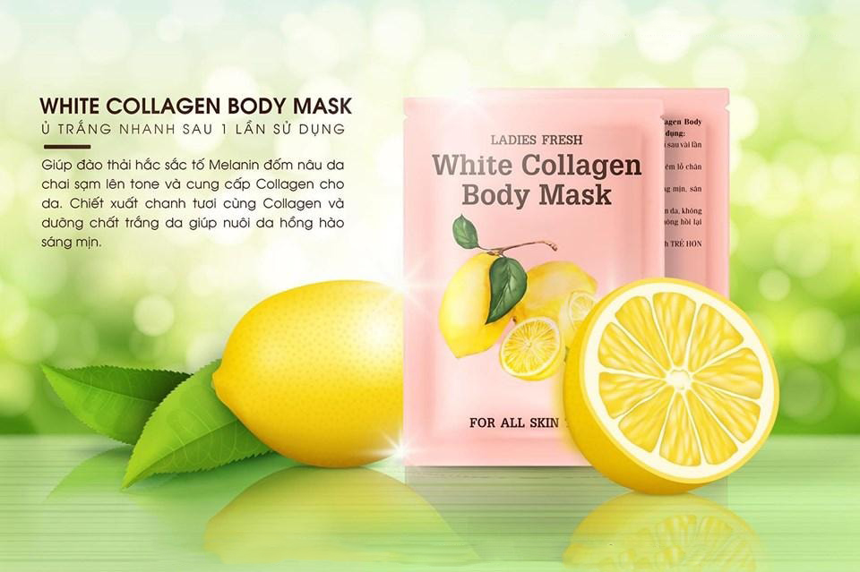 [HCM]Kem ủ trắng da white collagen body mask hương chanh