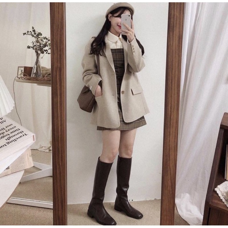 Áo blaze dạ ulzzang 2 cúc