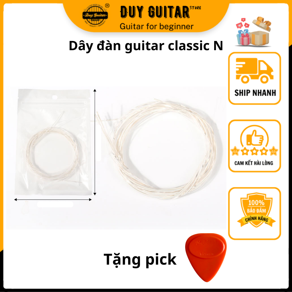 Bộ dây đàn guitar classic N normal tesion dây guitar nilon dành cho guitar cổ điển - Duy Guitar Store - Phụ kiện đàn guitar cổ điển giá tốt