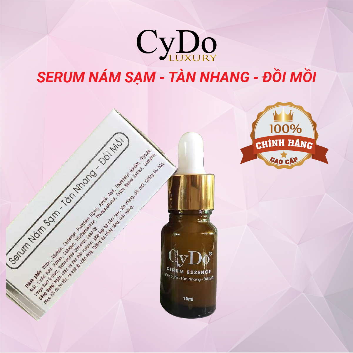 SERUM nám tàn nhang đồi mồi Luxury CyDo, dưỡng trắng da mặt và chống lão hóa - SERUM nám tàn nhang đồi mồi 10lm - Mỹ Phẩm CyDo