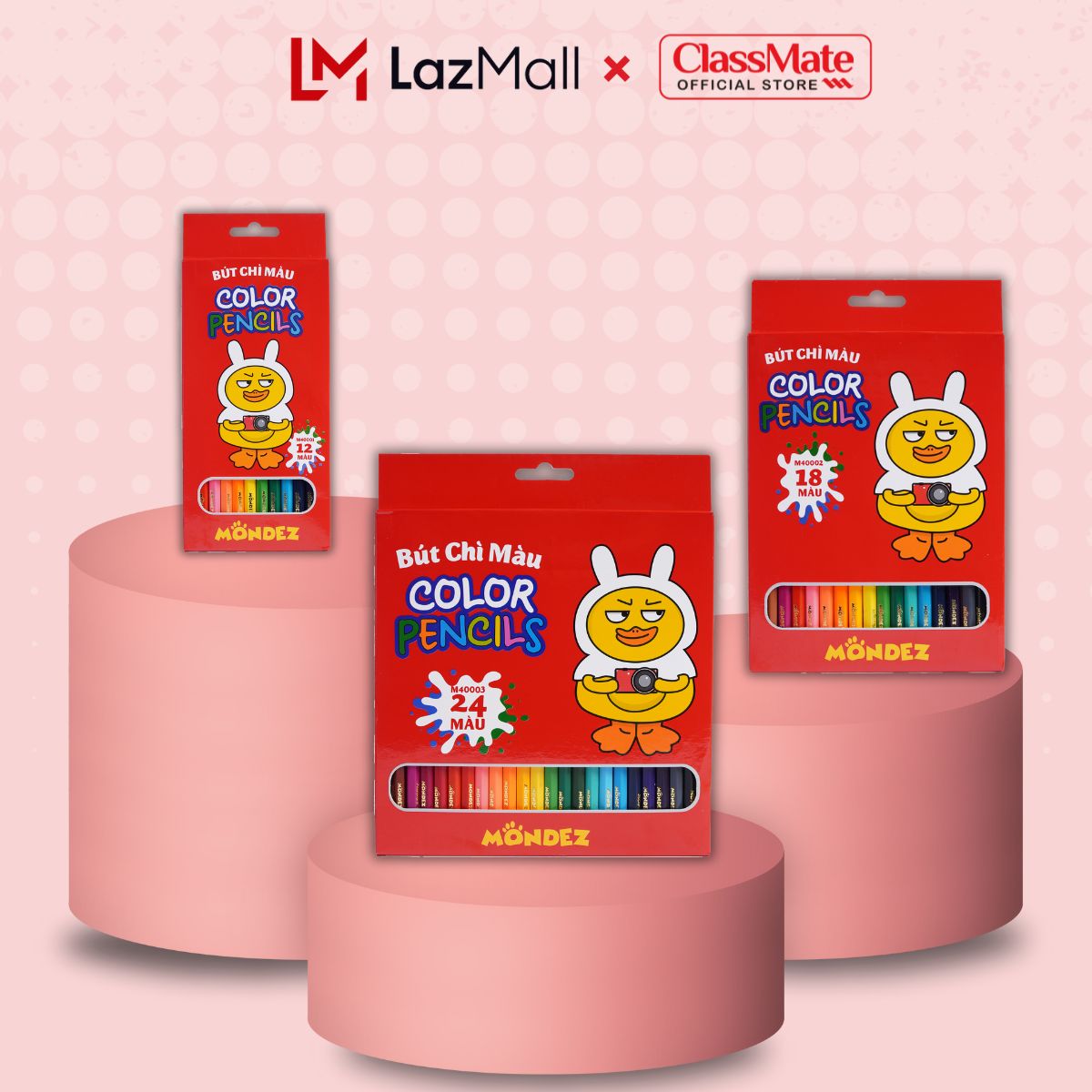Bút Chì Màu 12/18/24 Màu Mondez Màu Sắc Chuẩn, Tươi Sáng Gỗ Khô Tự Nhiên Thân Thiện Với Môi Trường M40001/40002/40003