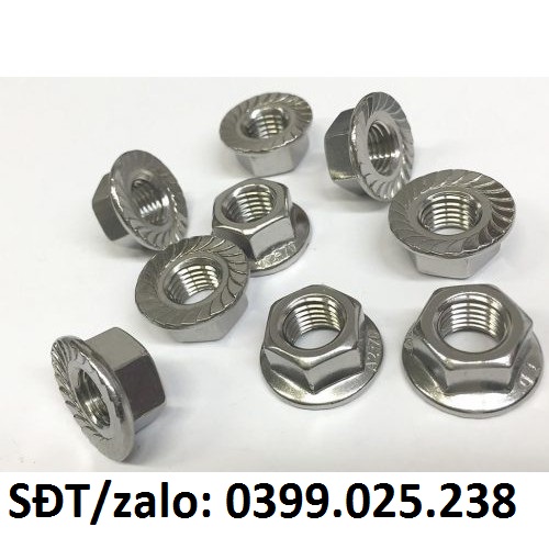 Combo 10 con đai ốc, ecu liền long đen inox .