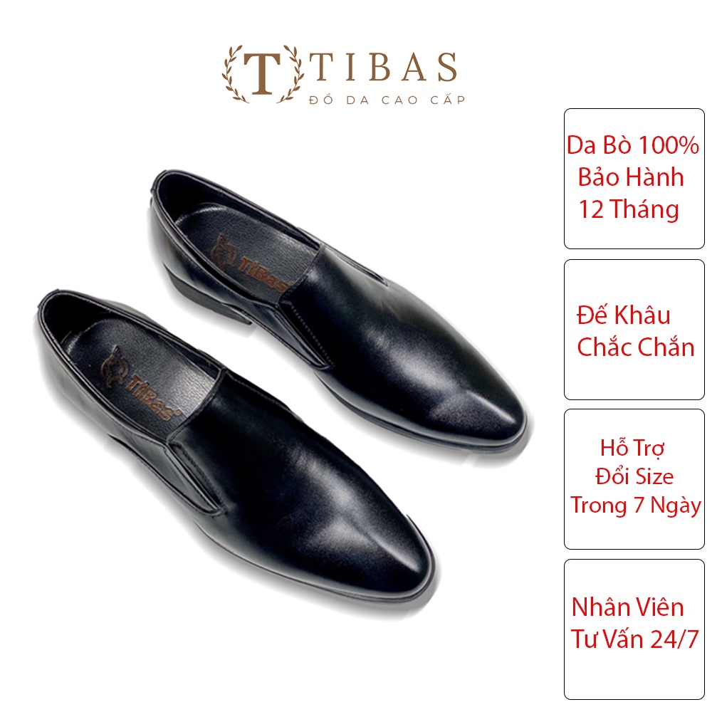 Giày Tây Da Nam Cao Cấp TIBAS, Giày Công Sở Da Bò Nguyên Tấm- 8903