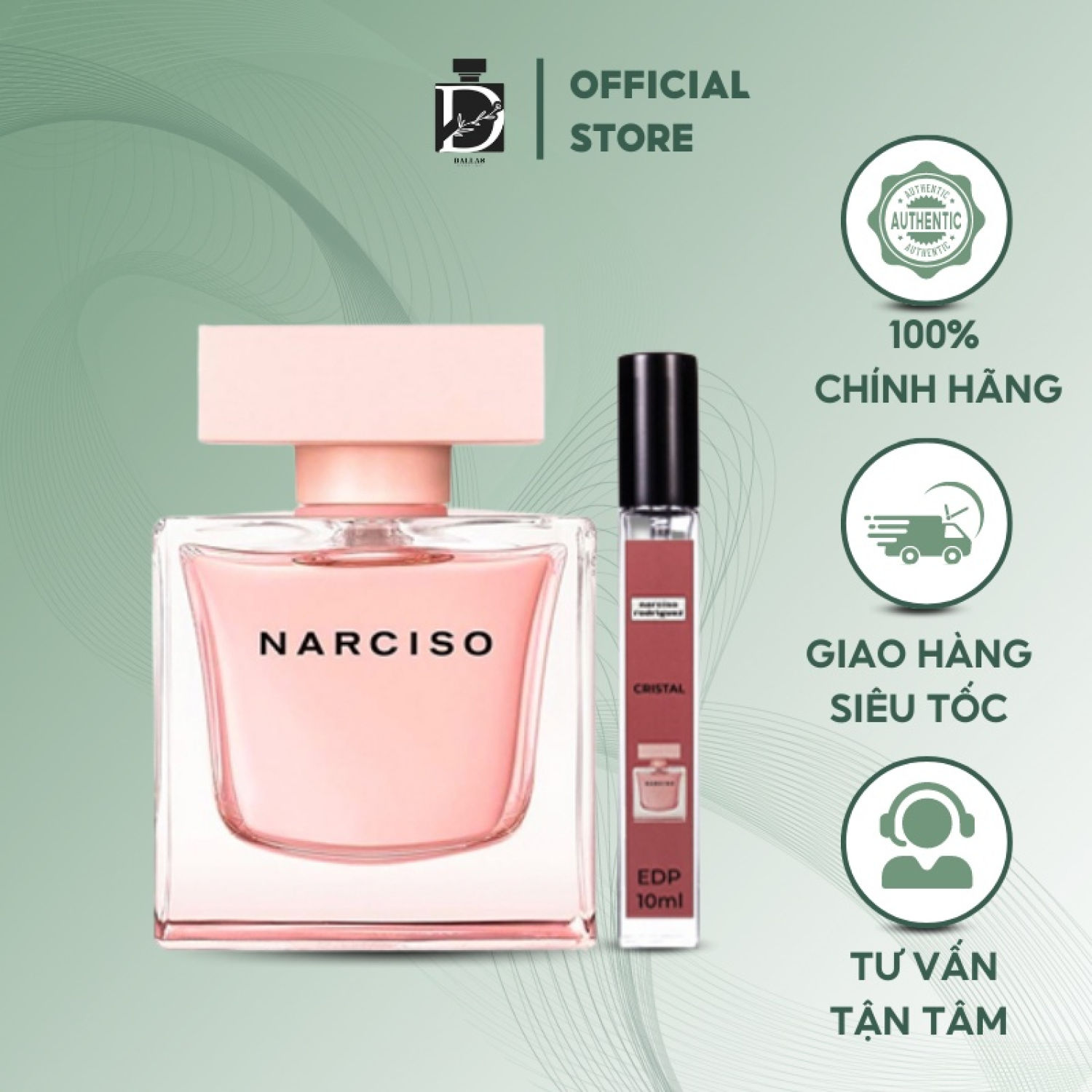 nước hoa nữ n.a.r.c.i.s.o cristal edp chiết 10ml. Trẻ trυng_thanh tao_quyến rũ, size mini nhỏ gọn Dallas895